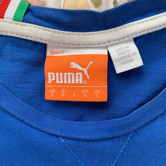 5️⃣$5 Bundle🌺 Puma Women’s Italia Blue Tee Shirt Size Small - Picture 3 of 6